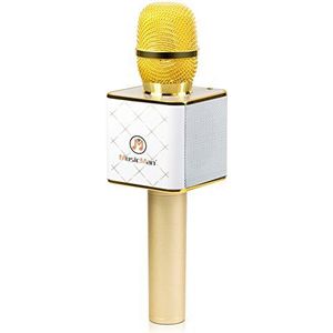 MusicMan 4685 karaoke microfoon BT eb-x31 (Bluetooth, compatibel met smartphone/Apple iPhone goud/wit