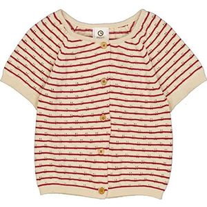 Müsli by Green Cotton Cardigan en tricot à rayures S/S pour fille, rouge baie, 122
