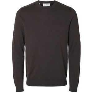 SELECTED HOMME Slhberg Crew Neck Noos gebreide herentrui, Chocoladetaart