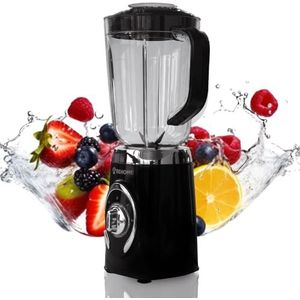 Keukentafelmixer met 1,25 liter kunststof glas, mixer met 500 watt snelheidsregeling met ledlicht