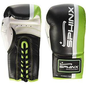 Sphinx Gear Pro-Fight Kombat Fhx bokshandschoen, uniseks, volwassenen, uniseks, SGL1-13, zwart, 08 oz