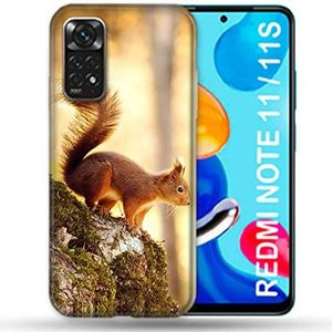 Beschermhoes voor Xiaomi Redmi Note 11/11S, houten eekhoorntje