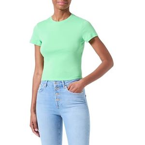 ONLY Onlelina S/S crop top met ronde hals, Jrs T-shirt voor dames, Groen