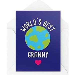Betoverende verjaardagskaart voor grootouders met opschrift ""World's Best Granny for Her Birthday From The Grandkids"", grappig cadeau voor mama, oma, Nana CBH556