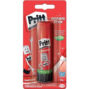 Pritt Lijmstift, veilige en kindvriendelijke lijm, voor kunst en knutselen, sterke lijm voor school en kantoorbenodigdheden, 1 Pritt 43 g