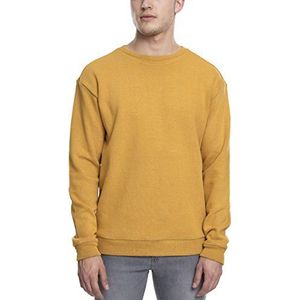 Urban Classics Gestructureerde trui voor heren met ronde hals, Geel (Mustard/Black 1153)