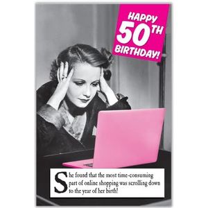 Grappige verjaardagskaart voor haar - grappige verjaardagskaart voor vrouwen - verjaardagskaart voor de 50e verjaardag - verjaardagskaart voor vrouwen - felicitatiekaart voor de 50e verjaardag