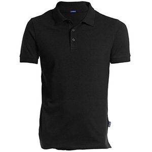 HRM Luxe herenpoloshirt, hoogwaardig poloshirt van 100% katoen, basic polo tot 60 graden, kleurecht, wasbaar, hoogwaardige en duurzame herenkleding, zwart (zwart 01), XL, Zwart (Black 01)