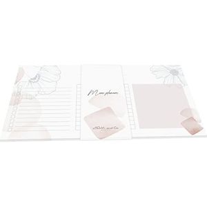 Clairefontaine 115977C Mini-planner, 24 x 12 cm, 50 vellen, bedrukt, afneembaar, wit papier, 90 g, organisatie, planning, memoblok, collectie Evanescence