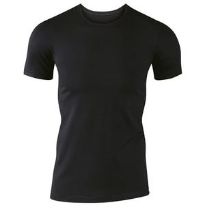 Calida Evolution T-shirt voor heren, van katoen, onderhemd met platte naden, zwart.