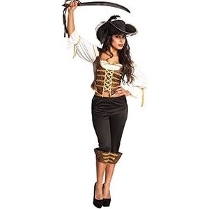 Boland - Tempest piratenkostuum voor volwassenen - verschillende maten - hoed en broek middellang - piraten - carnavalskostuum - themafeest