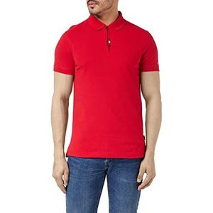 Tommy Hilfiger Global Stp Poloshirt met halve ritssluiting voor heren, Primary Red