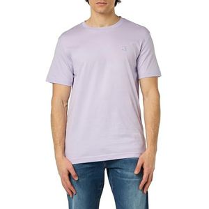 Calvin Klein Jeans T-shirt à manches courtes et col rond pour homme avec écusson brodé Ck, Lilas pastel, XXL