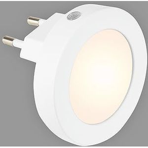 BRILONER - Led-nachtlampje voor stopcontact, babynachtlampje, stekkerlamp met lichtsensor voor kinderkamer en hal, nachtlampje, warm wit licht