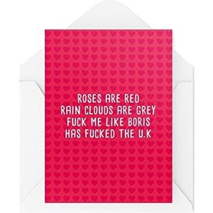 Grappige kaart voor koppels, echtgenoot, vrouw, echtgenoot, vrouw, Boris Has F*cked The UK, voor hem bananen, vriendin, vriend, Valentijnsdag, CBH456