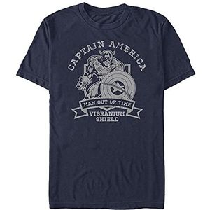 Marvel Avengers Classic Vibranium Shield Organic T-shirt, uniseks, korte mouwen, marineblauw, S, marineblauw