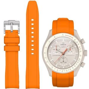 Siliconen gebogen reservebandje voor Omega Swatch Moonwatch horloge compatibel met Omega X Swatch 20 mm snel Realese Swatch Omega Moonswatch horlogeband zonder openingen