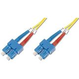 DIGITUS DK-2922-03 - glasvezelkabel OS2 - 4 m - SC naar SC - Duplex glasvezelkabel - 1/10 Gbit/s - SM single-mode LAN - vezeltype: 9/125 µ - geel (geel)