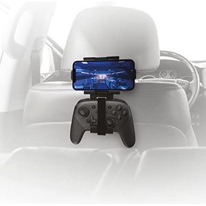 MILLENIUM Universele telefoonhouder voor in de auto met hoofdsteunhouder en geïntegreerde controller voor onderweg, compatibel met verschillende tablets en smartphones, zwart