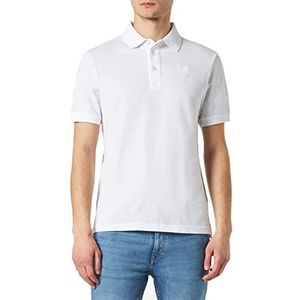 Blauer Poloshirt voor heren, korte mouwen, 100, optisch wit, 50, 100 optisch wit