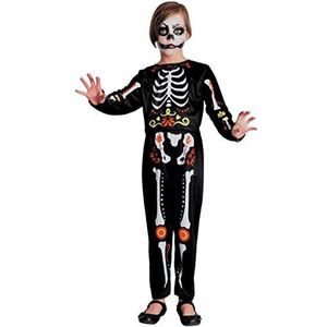 Ciao - Dia De Los Muertos kostuum voor kinderen, skelet, 8-10 jaar, uniseks, 13033.8-10, zwart