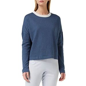 Marc O'Polo damespyjama top met ronde hals, katoenmix, Donkerblauw