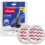 Vileda Looper 169838 vervangende microvezeldoek voor sproeimop 99,9% van de bacteriën, wit/rood, 2 stuks