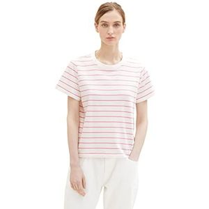 TOM TAILOR 1036772 T-shirt voor dames, 31726 - roze offwhite strepen