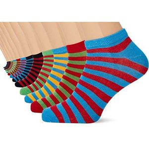 FM London Bamboo Trainer kousen en sokken, meerkleurig (Bright Stripes 10), 43-46 (12 stuks) heren, Meerkleurig