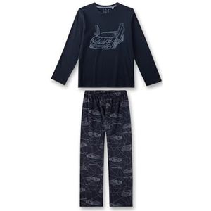 Sanetta Pyjama long bleu pour garçon | Pyjama en coton de haute qualité et confortable pour garçons. Ensemble de pyjama pour garçon, bleu, 140