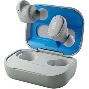 Skullcandy Grind Draadloze in-ear hoofdtelefoon, 40 uur batterijduur, Skull-iQ, compatibel met Alexa, microfoon, compatibel met iPhone + Android + Bluetooth-apparaten, grijs/blauw