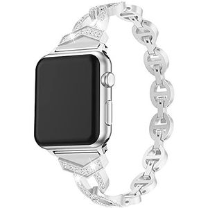 Glitter reservearmband compatibel met Apple Watch 38 mm 42 mm 40 mm 44 mm 41 mm 45 mm 49 mm, dames diamantband horlogeband roestvrij staal compatibel met iWatch SE serie 6 5 4 3 2 1, Roestvrij staal