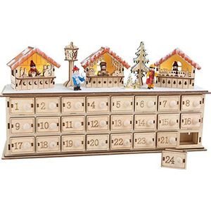 small foot Adventskalender hout bruin 40 x 10 x 22 cm