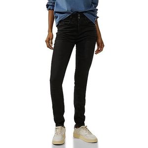 Street One A376539 Slim Jeans met top voor dames, Black Rinsed Wash