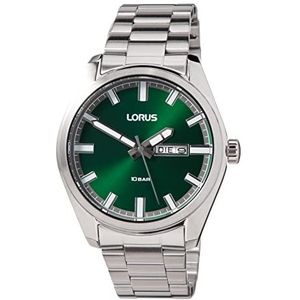 Lorus Heren analoog kwarts horloge met metalen armband RH351AX9, groen, armband, Groen, Armband