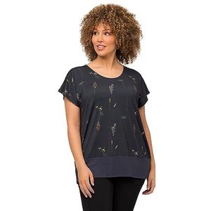 Ulla Popken T-shirt de yoga pour femme Taille large et antibactérien, Indigo foncé, 60-62/grande taille