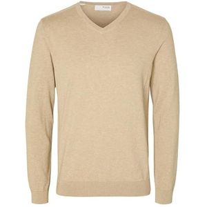 SELETED HOMME Slhberg Ls Knit V-hals Noos Sweatshirt voor heren, Kelp / Details: mix