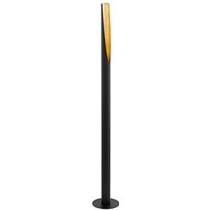 EGLO staanlamp BARBOTTO, staande lamp met 1 lichtbron, stalen staaflamp, kleur: zwart, goud, fitting: GU10, incl. Voetschakelaar