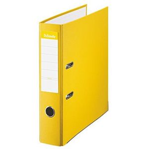 ESSELTE 42324 - Archivador de palanca plástico forrado con rado, ojete y cantonera Folio. Lomo 75 mm Kleur amarillo