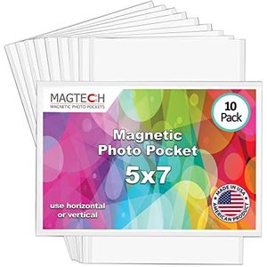 Magtech 15710 Magnetische fotolijst voor foto's van 12,7 x 17,8 cm, 10 stuks, wit