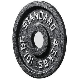Sporzon! Gewichtsplaat van gietijzer voor krachttraining, gewichtheffen en crossfit, eenvoudig, zwart