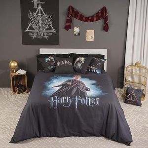 BELUM - Harry Potter microvezel dekbedovertrek voor 90 cm bed - Productafmetingen: (155 x 220 cm) - Model: Harry Potter