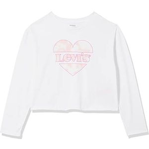 Levi's Kids Top met lange mouwen voor meisjes, LVG Cropped, lang, SLV TE T-shirt, 10-16 jaar, wit, 14 jaar, Wit.