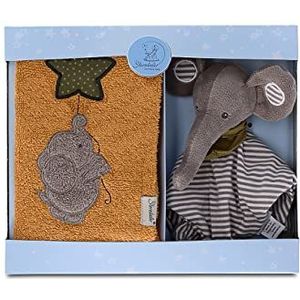 Cadeauset Olifant Eddy, olifant sjaal en kinderhanddoek, roest