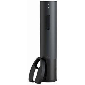 Lacor - 63056 - Black Luxe Stainless Steel Electric Corkscrew, automatische wijnopener, elegant, modern en ergonomisch, led-verlichting en indicator, Ø 4,8 x 22 cm, mat zwart