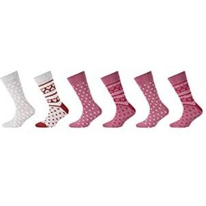 Camano Children 6 stuks uniseks inline sokken van zacht biologisch katoen voor kinderen maat 35/38, rode wijn, rode wijn
