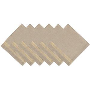 DII CAMZ10710 kerstschaal van katoen, motief: goudgestreept, 50,8 x 50,8 cm