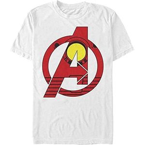 Marvel Unisex Classic Avenger Iron Man T-shirt met korte mouwen, wit, M, Weiss