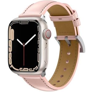 Osinaga Leren armband compatibel met Apple Watch Ultra 49 mm, 45 mm, 44 mm, 42 mm, 41 mm, 40 mm, 38 mm, echt leer, retro vintage, compatibel met iWatch Series 9, 8, 7, 6, 5, 4, 3, 2, 1, SE