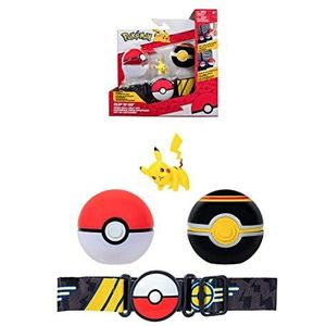 Pokémon Bandai Riem Clip 'N' Go – 1 riem, 1 Poké bal, 1 Luxury Ball en 1 figuur 5 Pikachu – accessoires voor het verkleden als trainer JW2718